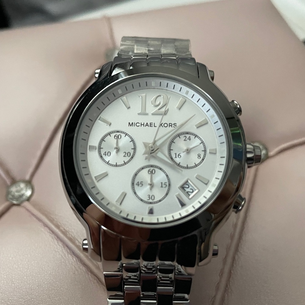 MK White Dial Stainless Steel Chronograph Watch